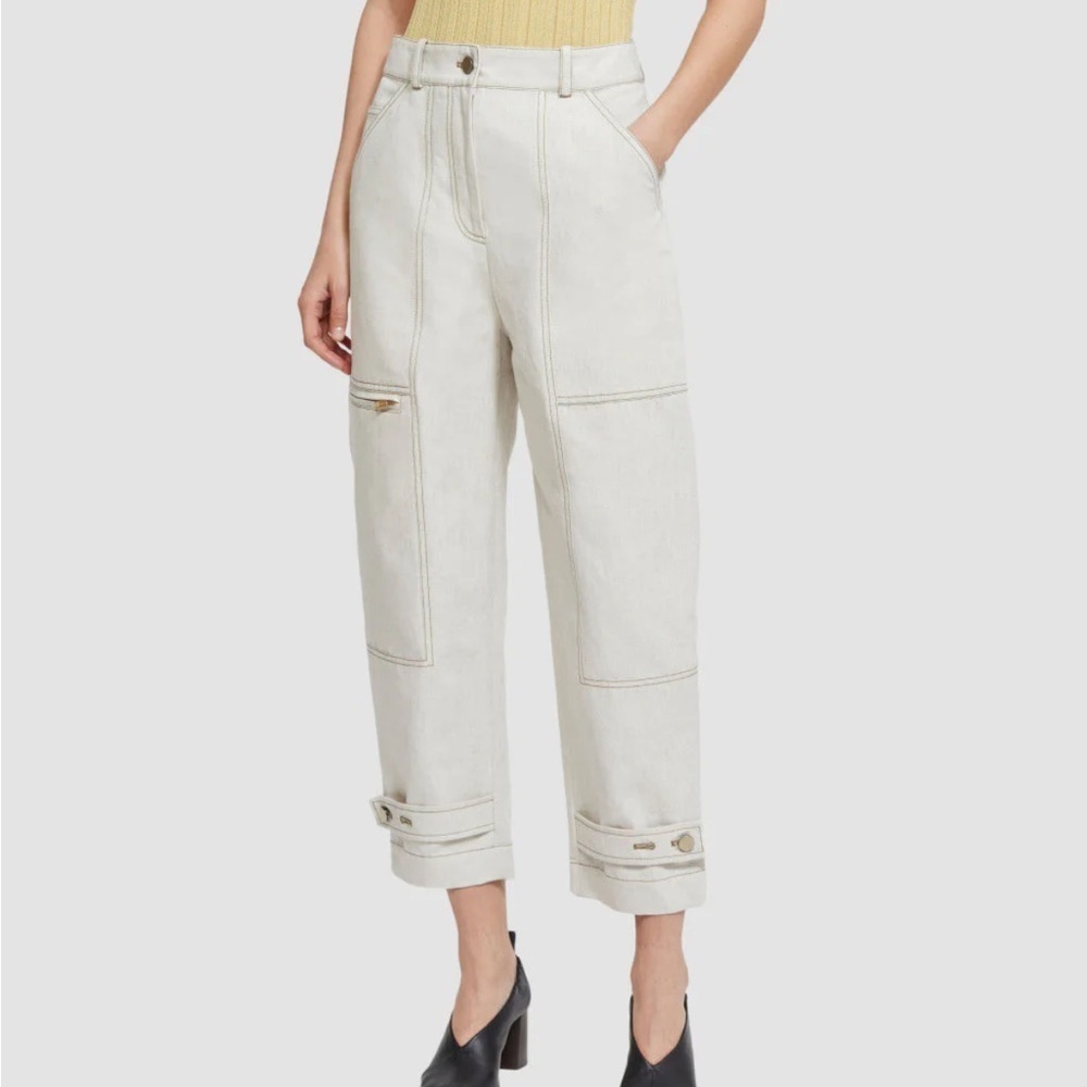 3.1 PHILLIP LIM Linen Denim Utility Trousers Ecru 00